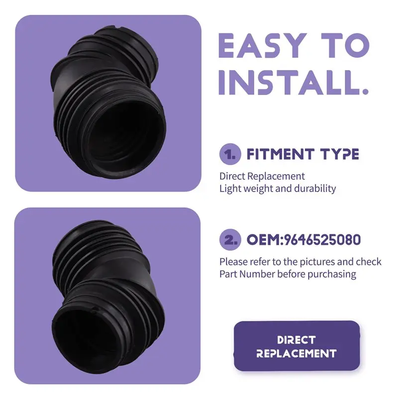 AB16-Intake Hose Elbow Connection Pipe 9646525080 C9646525080 Car Air Filter For Citroen Elysee For Citroen Fukang