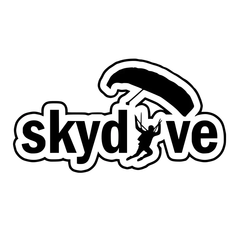 Skydive Silhouette Engraved Waterproof Vinyl Car Sticker Наклейка Для Автомобиля Skydiving Adventure Window Styling Decoration