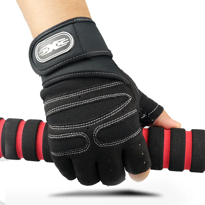 Gym Gloves Fitness Heavyweight Training Gloves Men Women Body Building Half Finger Non-Slip Gloves Wrist Weightlifting Sports