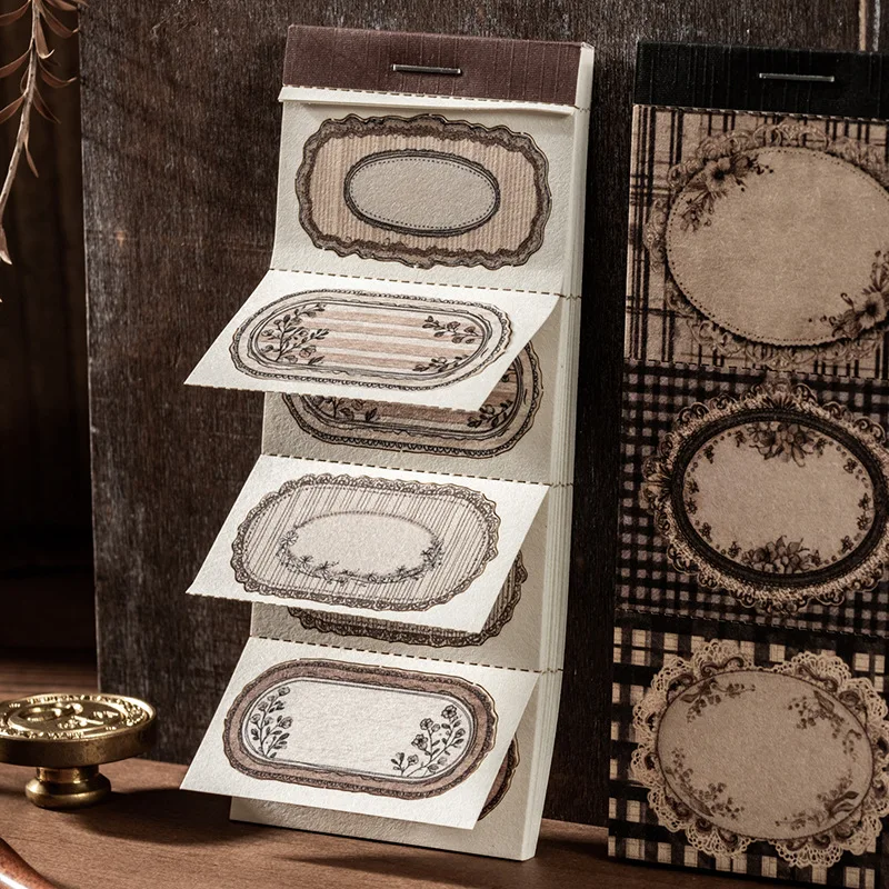 1pack/2pack Vintage Die-Cut Base Collage Notes Floral Series Covered Notebook 6 Styles 20 Sheets