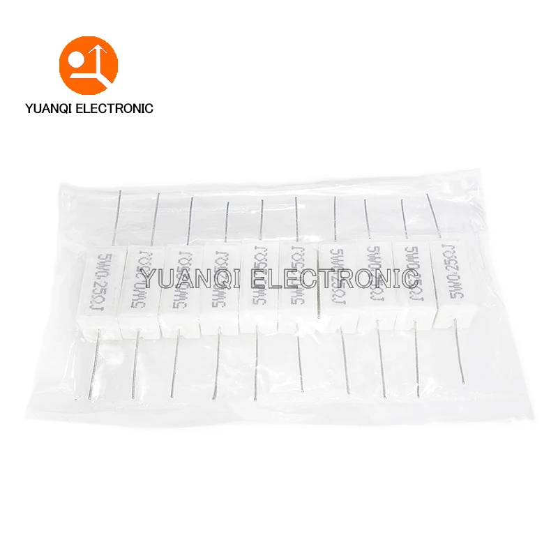 10PCS 5W 5% Cement Resistor Power Resistance 0.1R-100K 1R 2.7R 10R 43R 470R 0.15 0.25 0.47 0.68 1 3 10 12 22 27 47 100 500 ohm