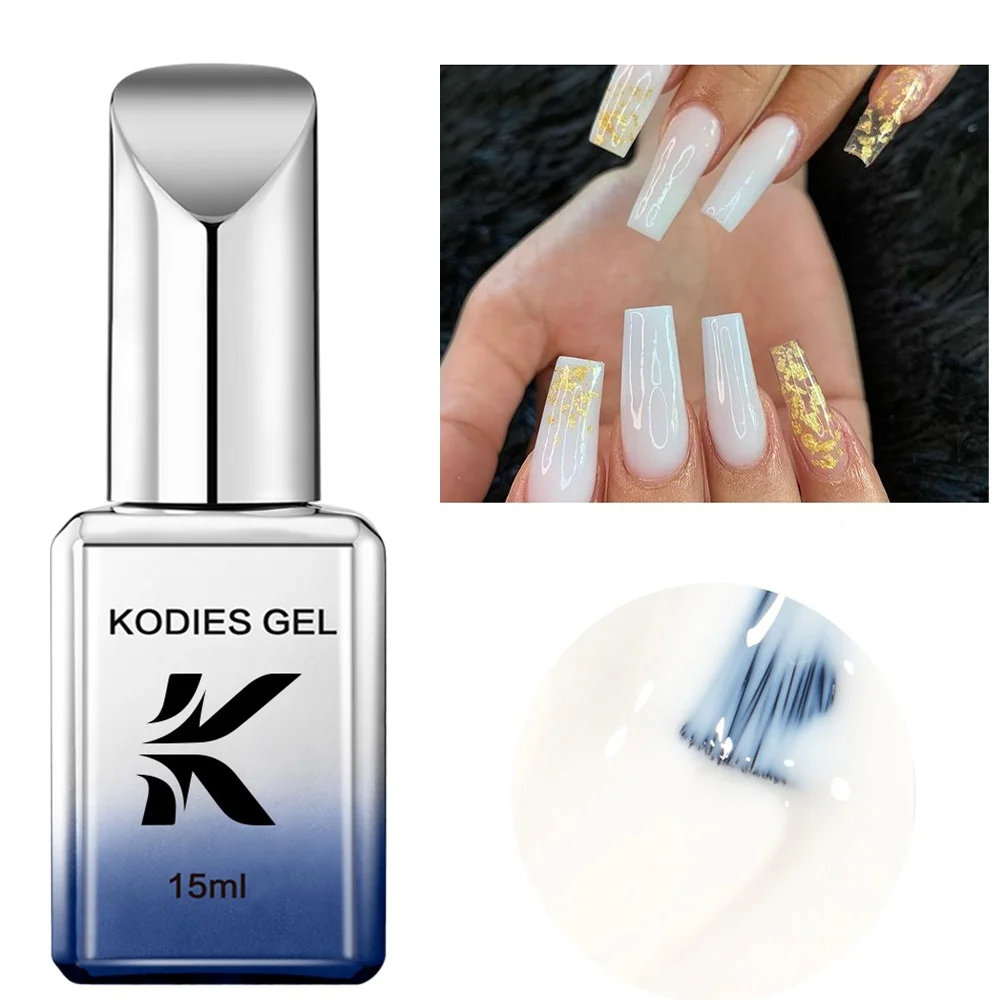 KODIES GEL Milky White Jelly Nail Gel Polish Vernis Semi Permanent Soak Off UV/LED Gel Varnish Rubber Base Coat Top Coat No Wipe