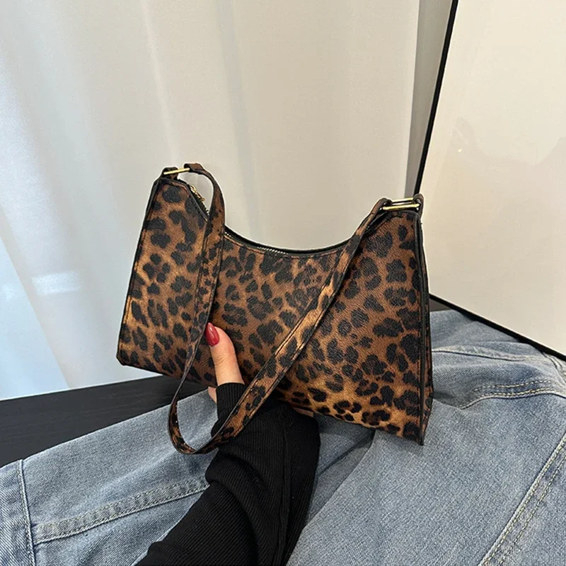 

Fashion Zebra Leopard Print Women Handbag PU Leather Underarm Shoulder Bags Female Daily Totes Purse