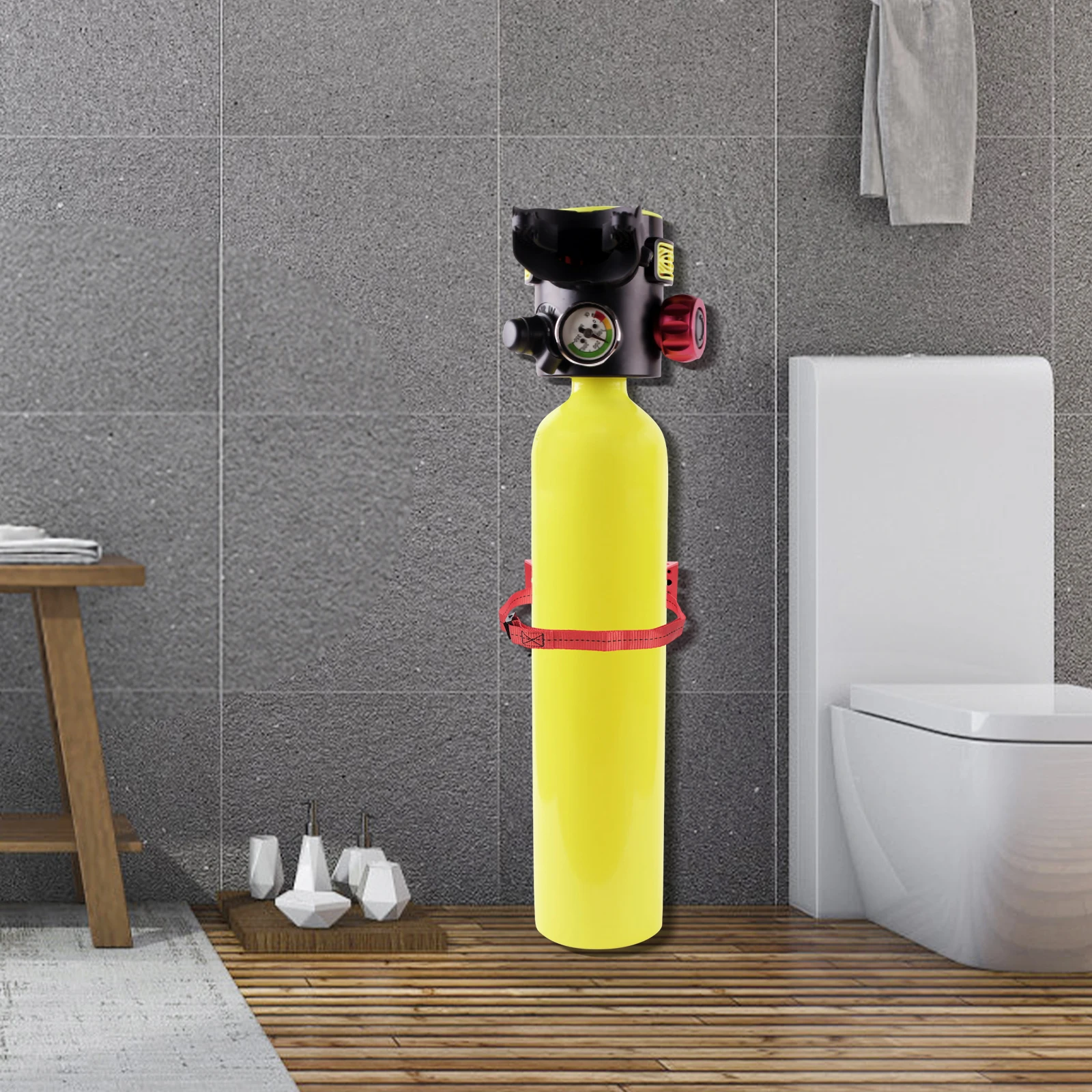 

40L Gas Cylinder Wall Bracket Iron Plastic Secure Holder Propane Tank Mounting Safety Strap Expansion Tank Bracket For