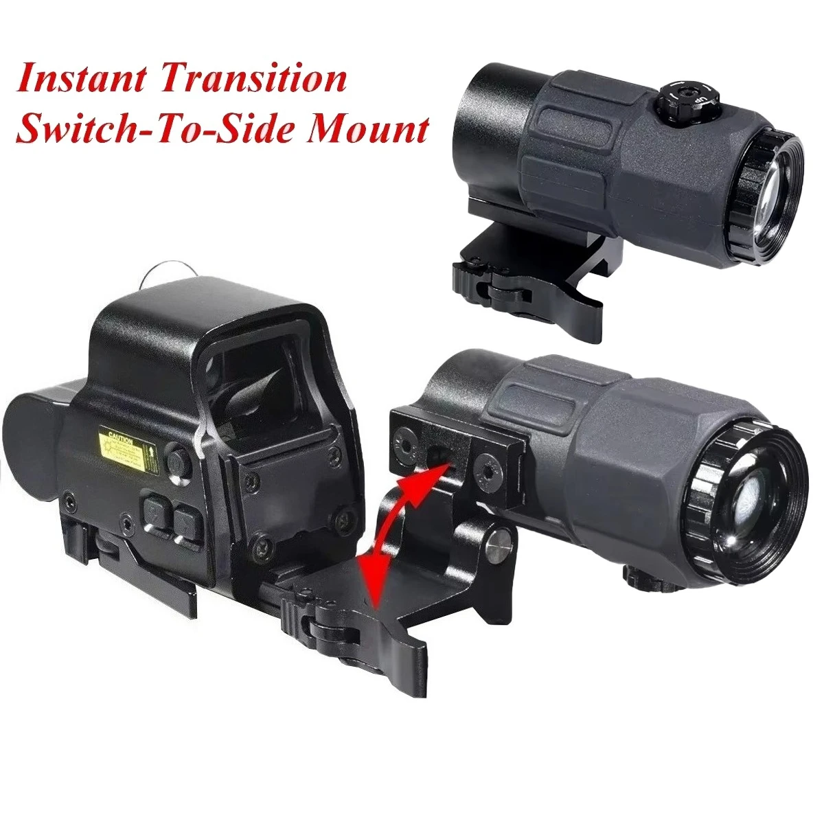 Eot**h 558 G43 Magnifier Holographic Sight Scope Folding Side Flip G45 5X Magnifiers for 558 556 553 Tactical Reflex Scope