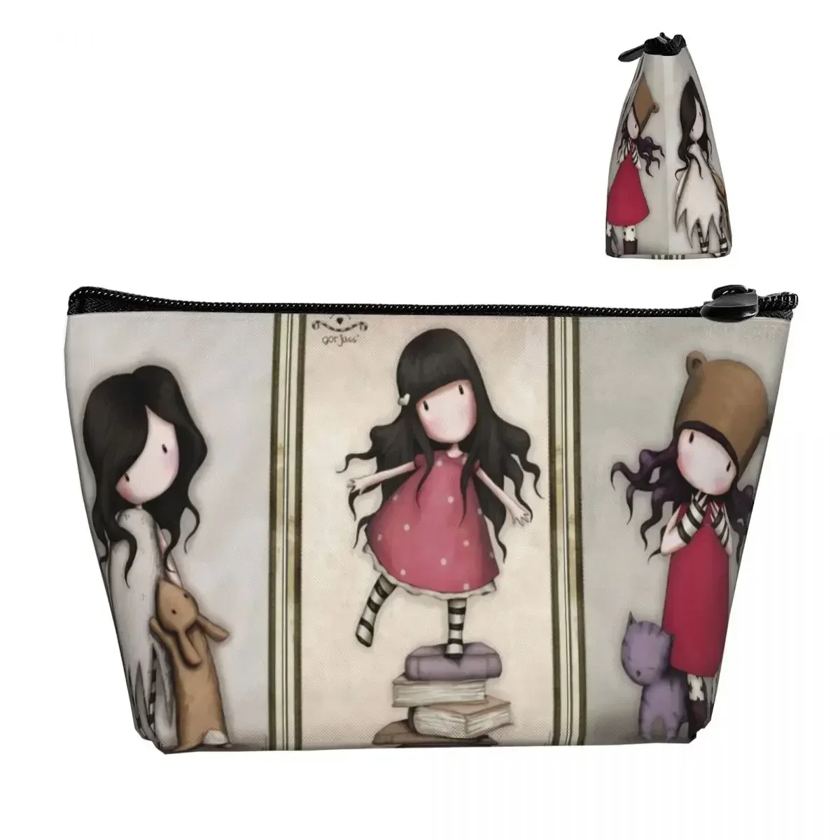 Custom Santoro Gorjuss Doll Toiletry Bag for Women Anime Girl Cosmetic Makeup Organizer Ladies Beauty Storage Dopp Kit Case