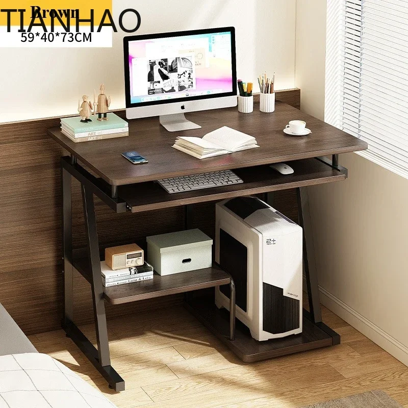 Small Computer Desk for Small Spaces Writing Table with Stand Keyboard Tray Monitor Storage for Home Office, Laptop Desk