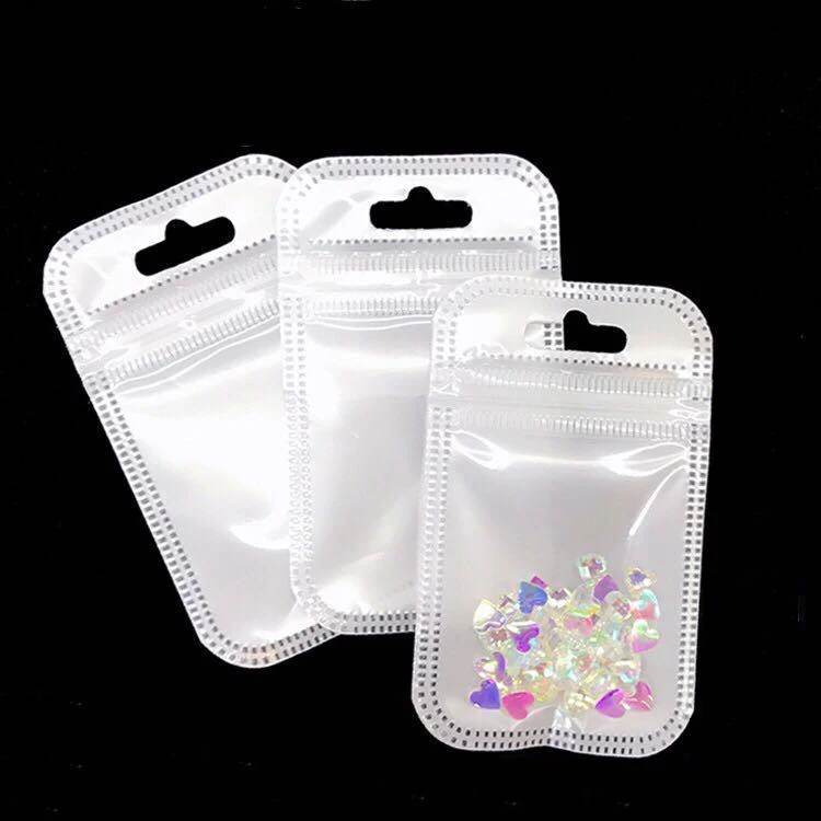 50pcs Transparent Self Sealing Bags Resealable Pouch Jewelry Packaging Storage Earrings Rings Necklace Display Plastic Bag