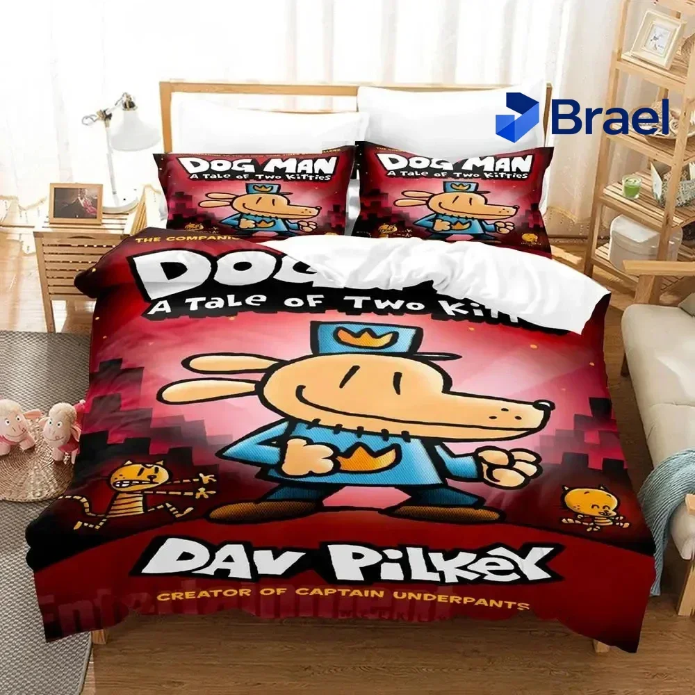 Exquisite 3D Print Cartoon Dog Man Bedding Set,Duvet Cover Comforter Bed Set Quilt Cover Pillowcase,King Queen Twin Size Boys Gi