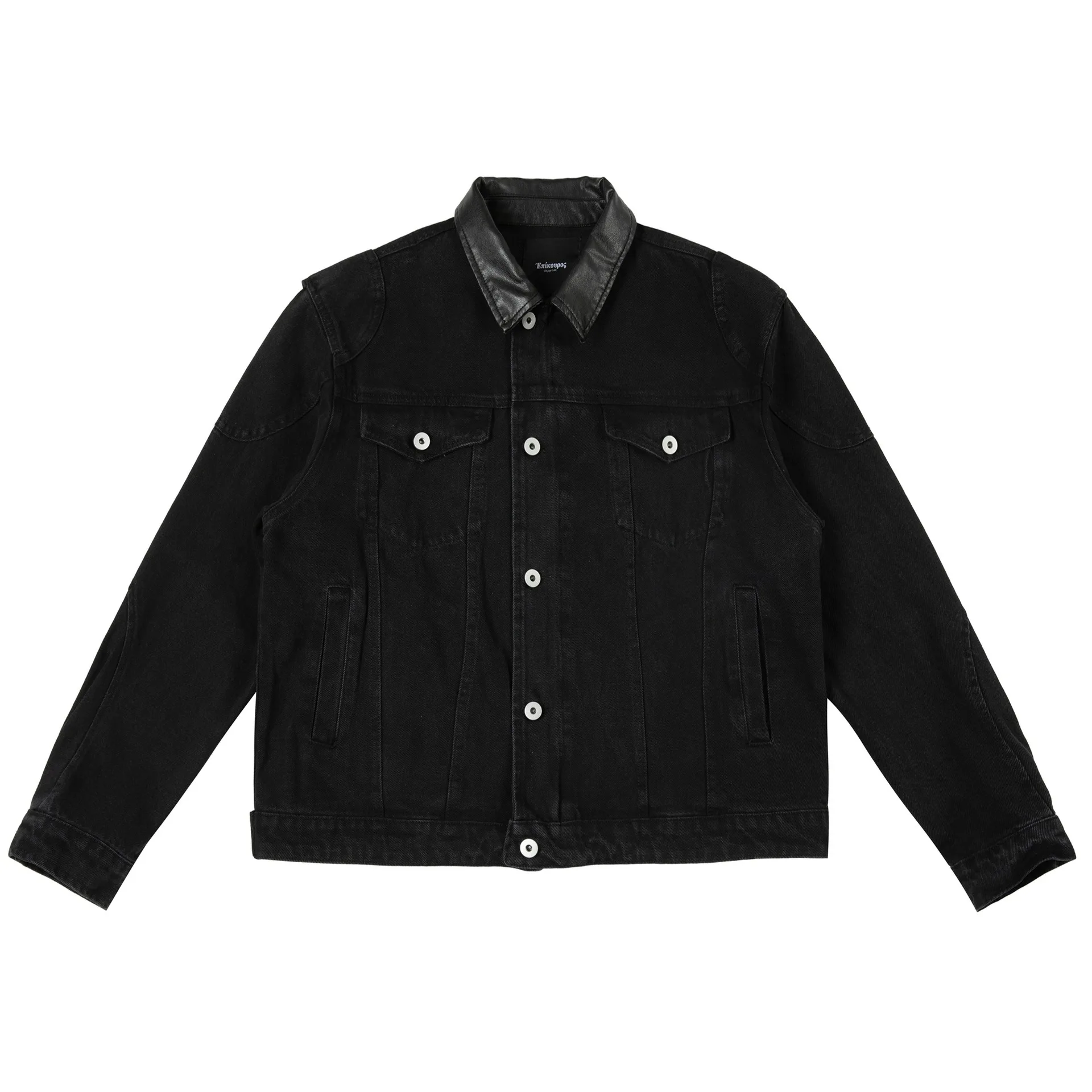 

Japanese Retro Style Leather Collar Workwear Jacket Classic Detroit Denim Coat Men's and Women's Top