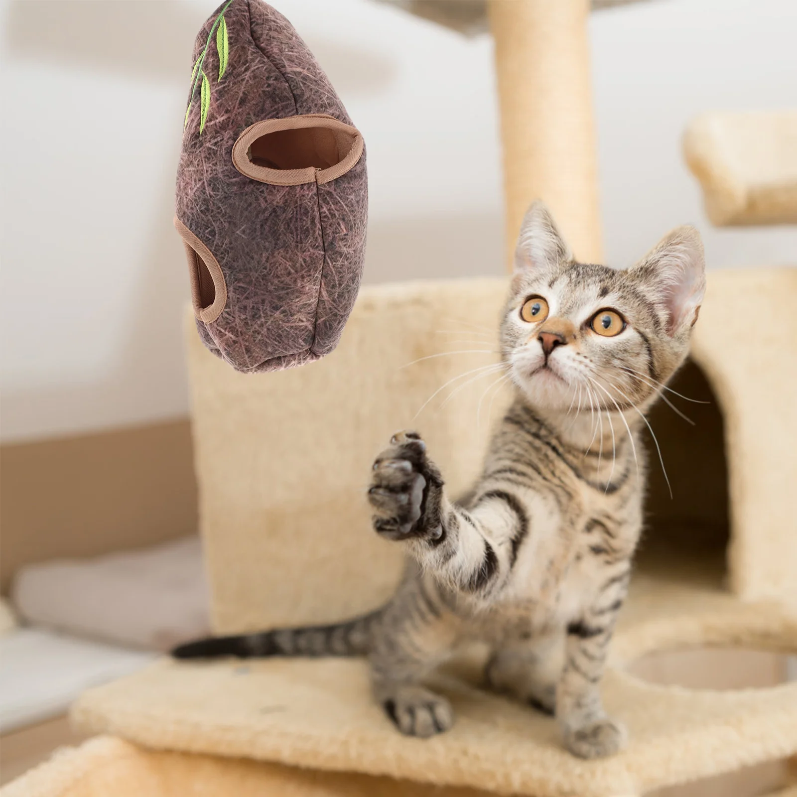 

1 Set Simulation Bird Interactive Cat Play Indoor Exercise Squeaky Birdcage Chewing Nest Set for Boredom Cat Essentials Toys