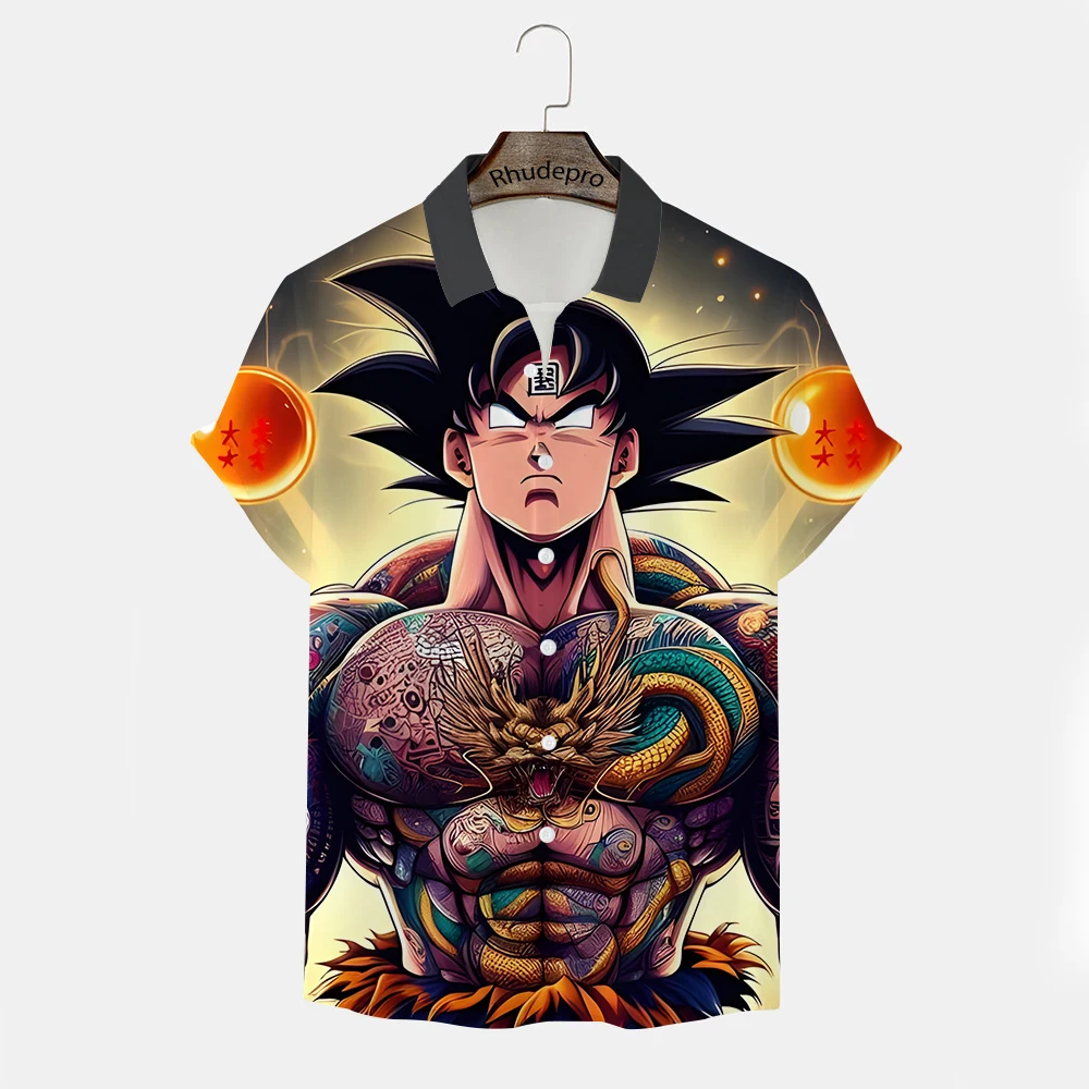 Chemise Anime Japonaise pour Hommes, Y2k, Super Saiya, Y-Fashion, Vegeta Clothes, Trend Goku, 5XL Clothing, New Gift