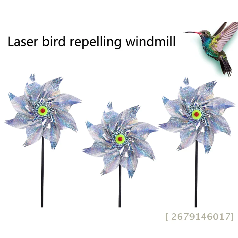 【YY26】1/5PCS Garden Lawn Yard Decoration Bird Repeller Pinwheels Reflective Sparkly Scarecrow Pinwheel Windmill Spinner
