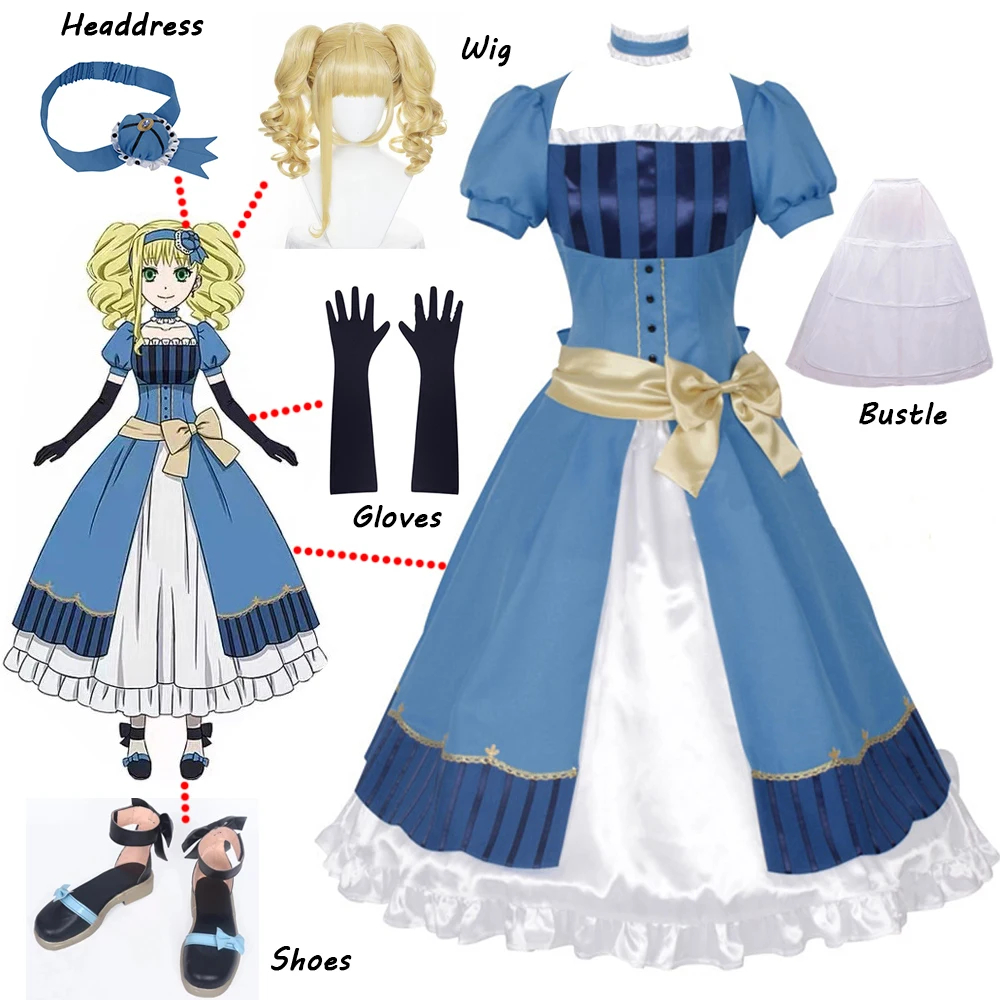 Disfraz de Anime Kuroshitsuji Elizabeth Midford Lizzy, disfraz de mujer, uniforme de Lolita, hecho a medida para Halloween