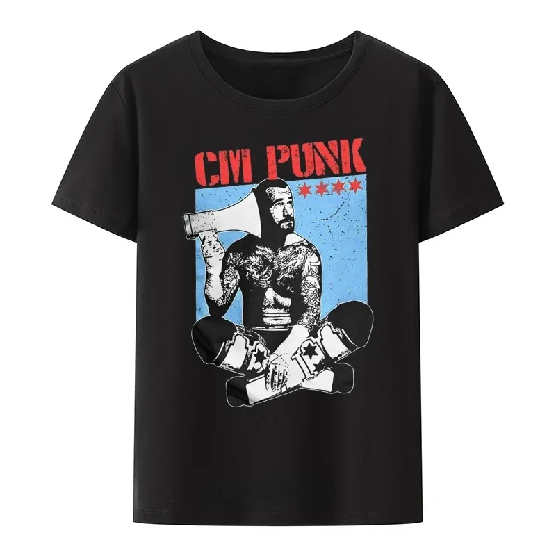 2024  Men's Cm Punk Aew Best in The World T Shirt Clothing Vintage Stylish Chic Crewneck Tee Shirt Gift T-Shirts