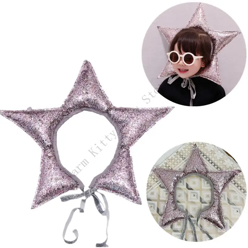 

New Baby Photography Sequins Star Headband Props Accessories Children Princess Girls Party Shows Photo Shooting Star Headband