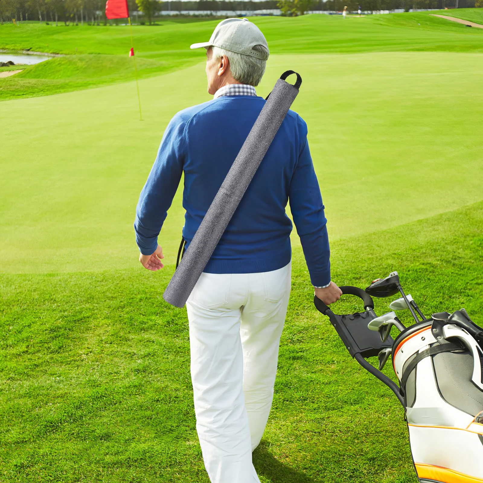 2Pcs Golf Bag Beer Sleeves Large Capacity Cooler 7 Can Insulated Portable Adjustable Strap for Outdoor Sports Picnics Parties