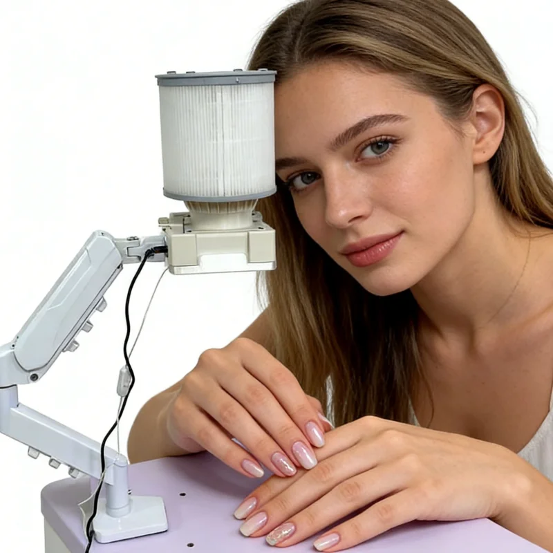 

Desktop Nail Vacuum Cleaner Professional Nail Device Suction Machine Super Power Brushless Motor LED Lights Nail Art Equipment