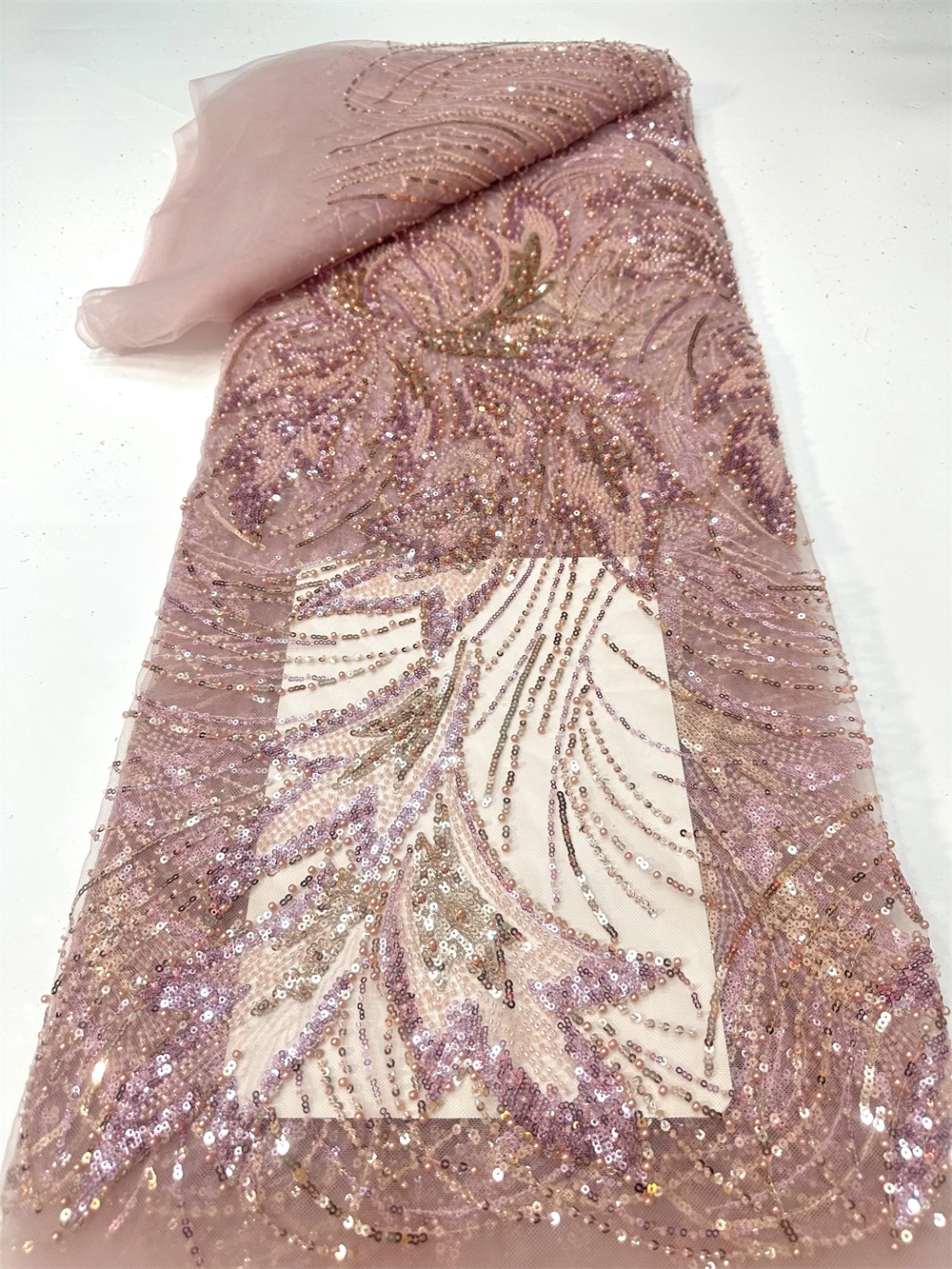 

Beaded Lace Fabric, French Mesh With Sequence, African Lace Fabric High Quality, Bridal Lace Fabric, Beaded Net Dress Sewing