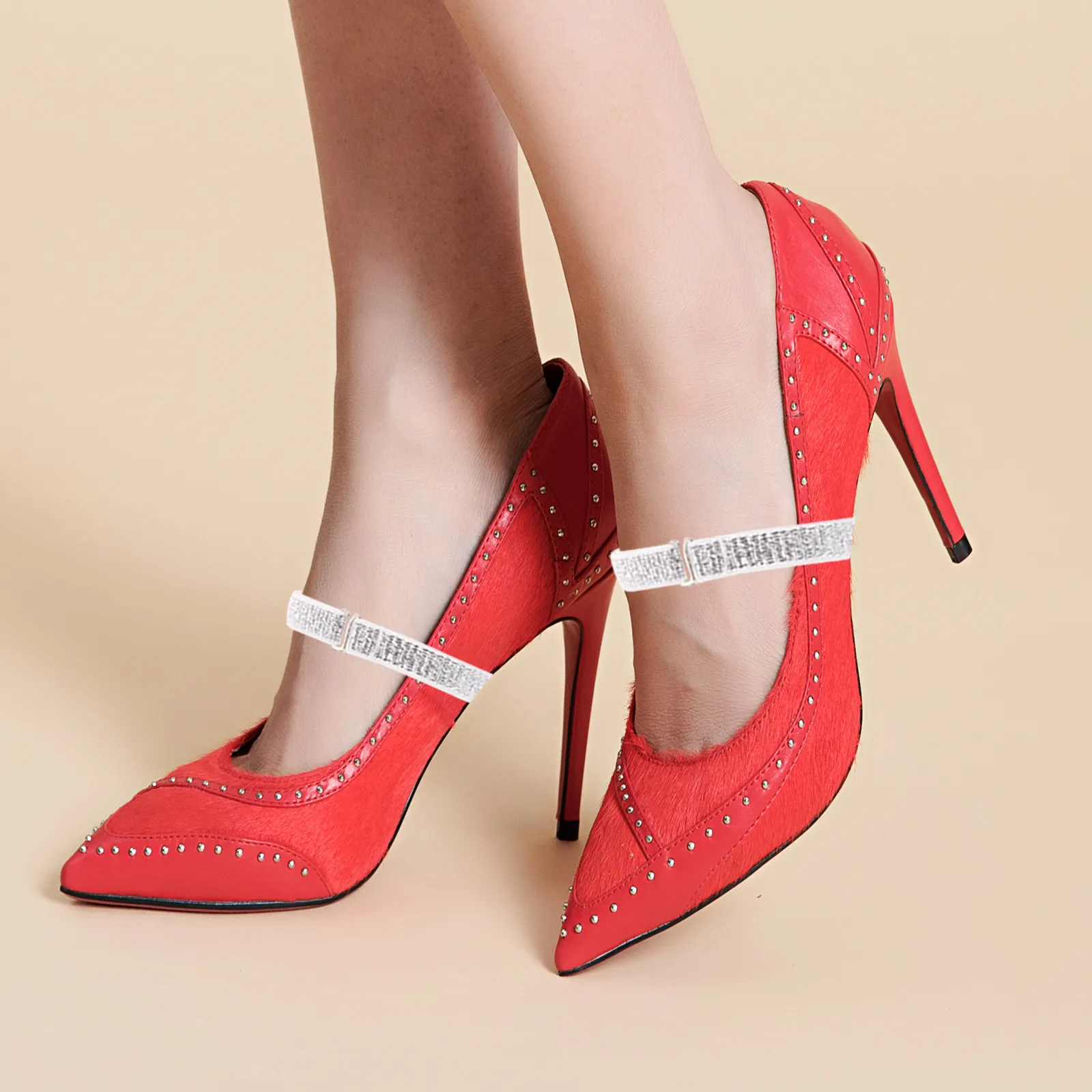 

2 шт. эластичные ремешки для обуви на высоком каблуке, регулируемые ремешки на щиколотку, сменные ремешки для каблука, женский аксессуар для повседневного использования, фиксирующие ремешки для каблука