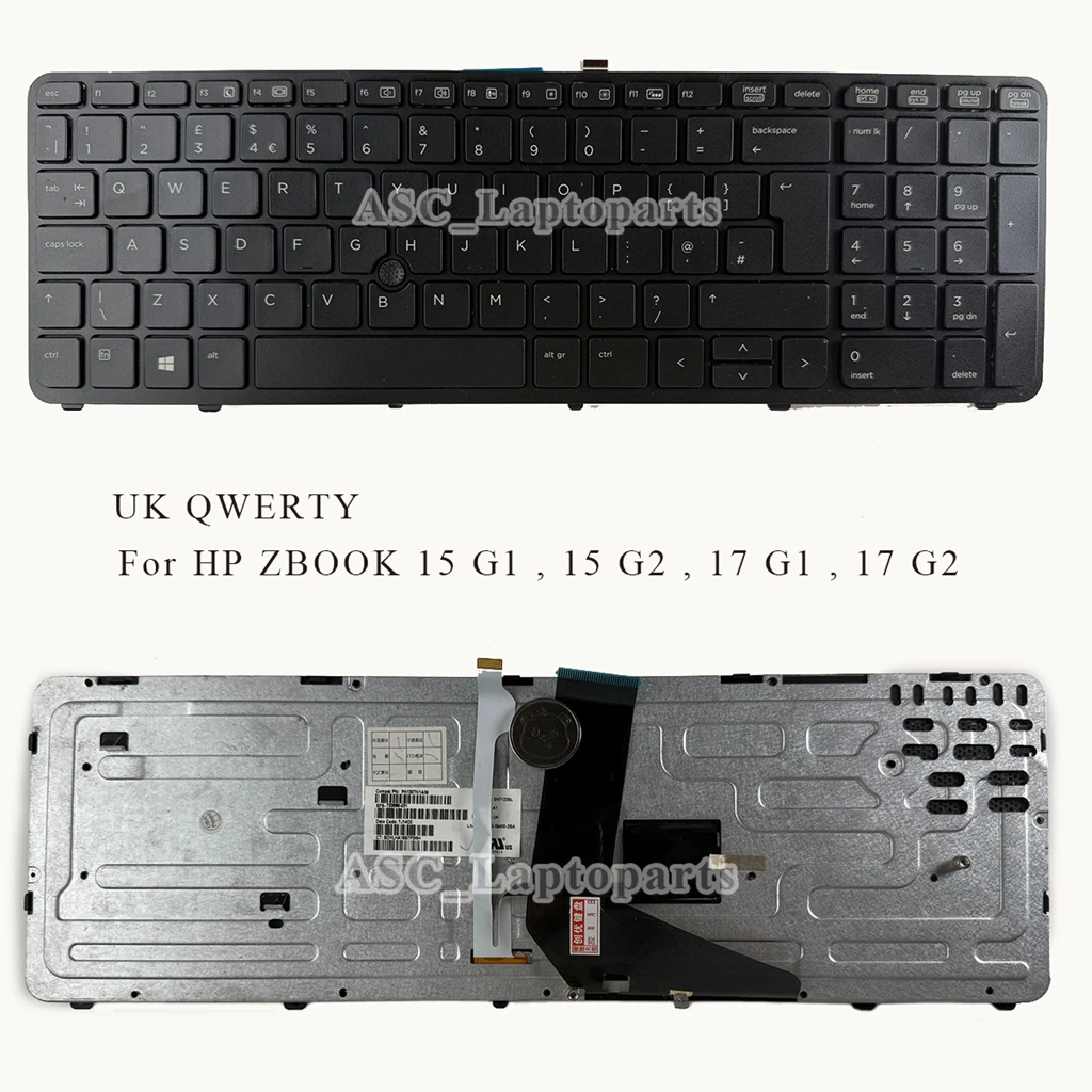 

Новая британская QWERTY-клавиатура для HP ZBOOK 15 G1, 15 G2, 17 G1, 17 G2, черная рамка, черная, с подсветкой, указателем