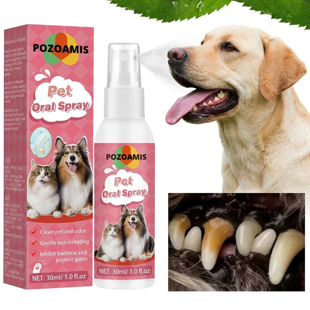Pet Mouth Spray,Fresh Breath & Teeth Cleaning Spray,Pets Dog Oral Care Spray,Reduce Plaque & Tartar,Healthy Mouth For Dogs
