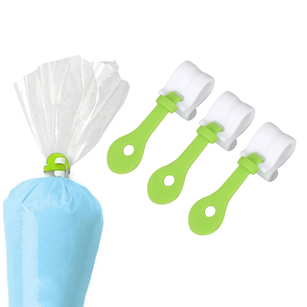 Cake Decorating Bag Clips Fondant Frosting Piping Bags Icing Cake Cupcakes Ice Piping Bag Buckles Reusable Baking Tools