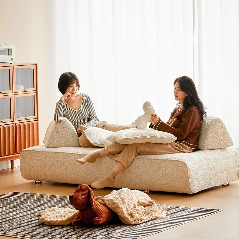 North American ins simple modern living room without armrests small apartment tatami combination snow cake velvet sofa