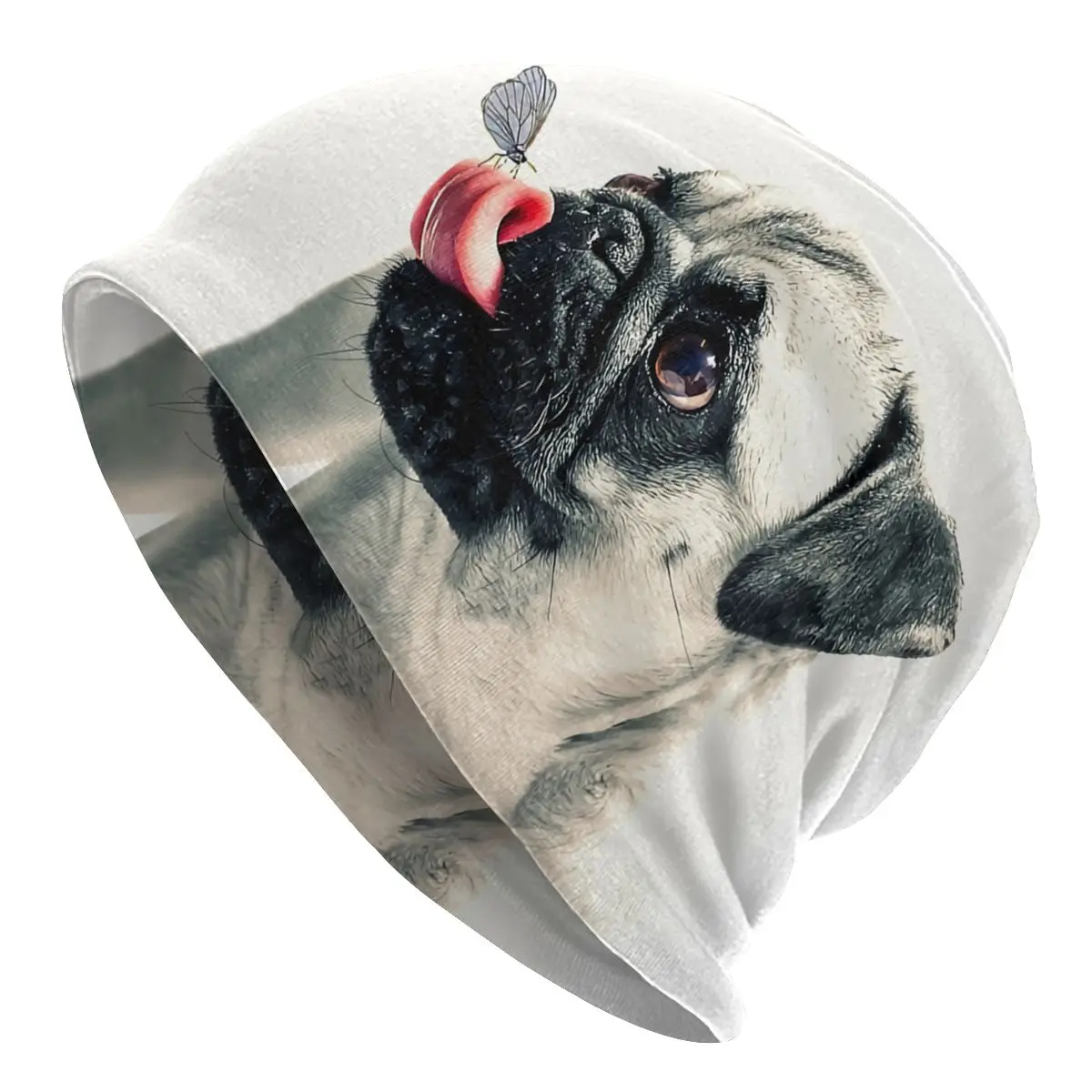 

Pug Dog Butterfly Cute Hipster Animal Unisex Bonnet Thin Running Skullies Beanies For Men Women