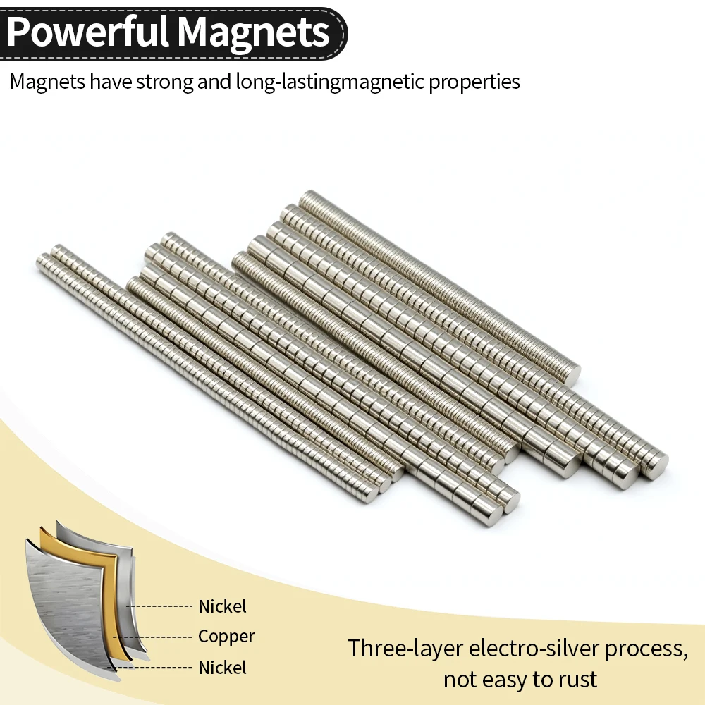 سوبر قوي مغناطيس النيوديميوم N35 ندفيب المغناطيسي الدائم imanes جولة مغناطيس قوي مغناطيس الثلاجة 4x1.5 4x2 5x1 6x2 #4