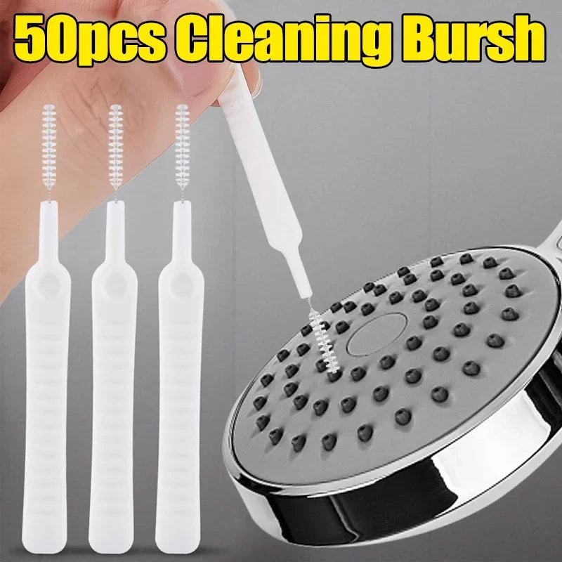 10-50Pc Shower Head Cleaner Brush Bathroom Anti-clogging Micro Nylon Cleaning Brushes Phone Hole Pore Gap Water-tap Washing Tool