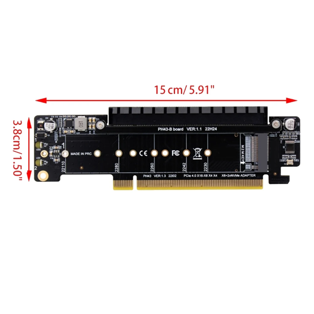 PCIE 4.0 Channel Splitter Expansion Riser Card 8+4+4Hyper Ultra Quad VROC M.2 NVMe Port Expansion Riser Card