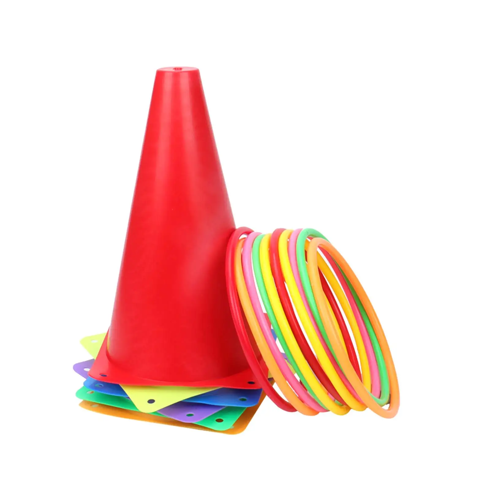 Rings Toss Game 9 inch Traffic Cones Backyard Game for Sport Training Garden Lawn Indoor Outdoor Activity Festive Events