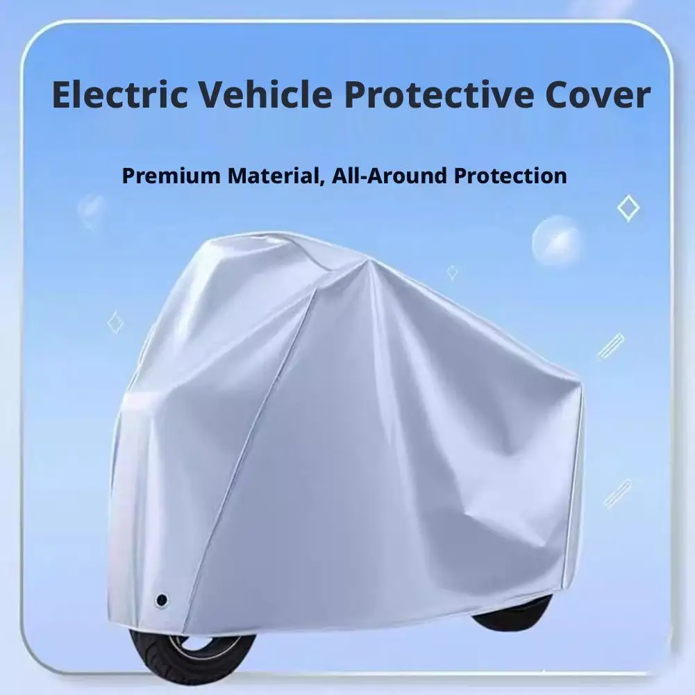Waterproof Motorcycle Cover Sunscreen Dustproof Heat Insulation Protective Cover Universal Outdoor Electric Bike Sunshade Cover