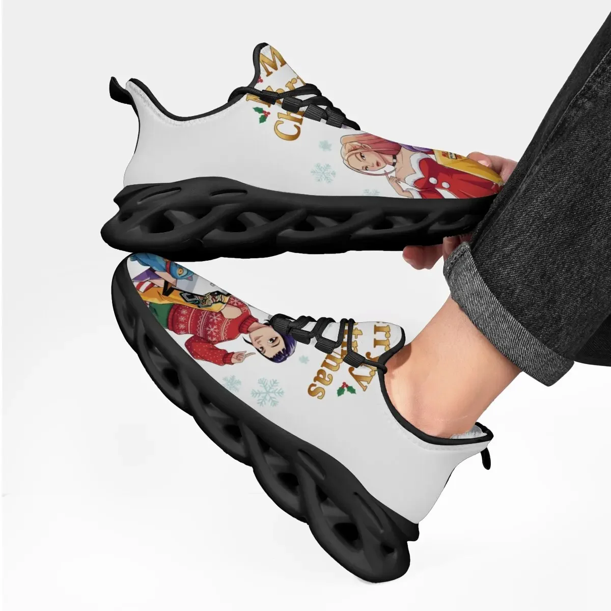 가족 친화적인 사계절용 평평한 바닥의 '마녀 사냥꾼 팀' 애니메이션 가상 캐릭터 레이스업 부드러운 밑창 캐주얼 스포츠 신발