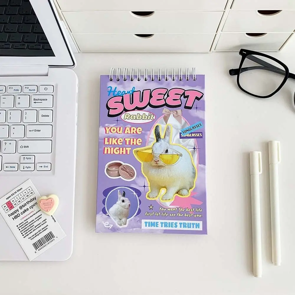 Cute Stationery Cartoon Coil Notebook Memo Pads Business Memos Mini Notepad Animal Rollover Pocket Planner Office Supply