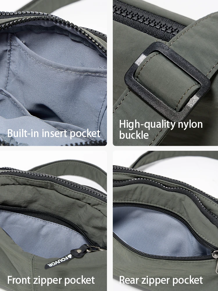 Fouvor Crossbody Bag Detachable Strap Side Slots Daily Small Square Bag Woman's Travel Casual Waterproof Shoulder Bags 3043-12