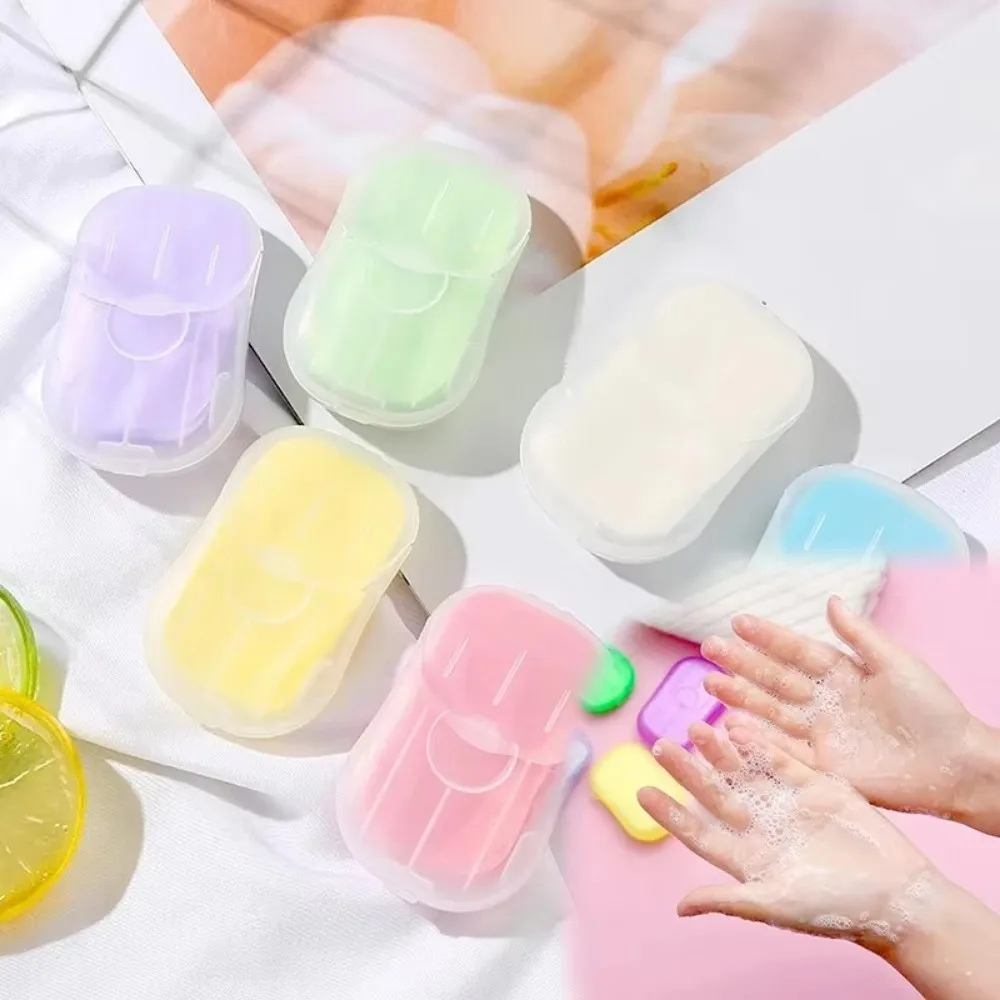 50pcs Mini Size Disposable Soap Paper Skin Friendly Convenient Hand Washing Soap Scented Foaming Soap Slices Hiking Activity