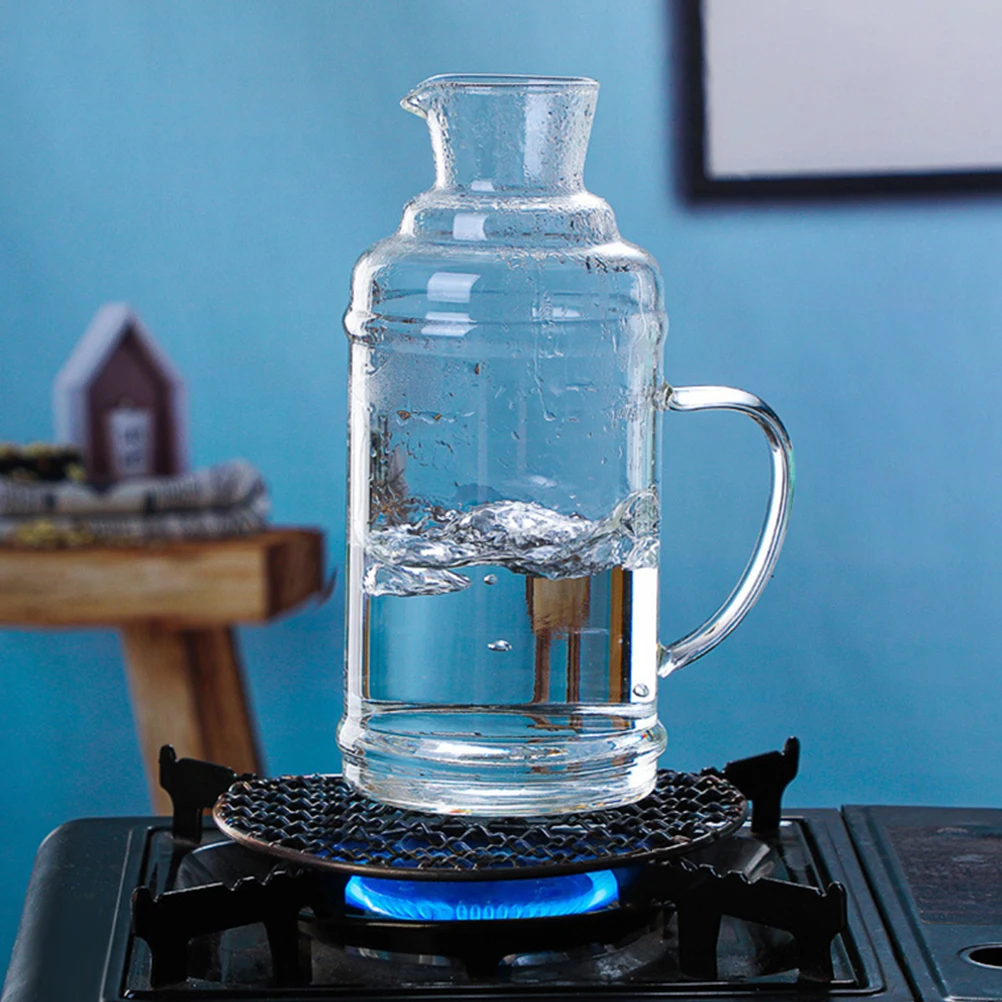 

1Set High Quality Glass Water Bottle Transparent Cold Resistant Kettle for Home Office Juice Tea Beverage Jar Glass Pitcher