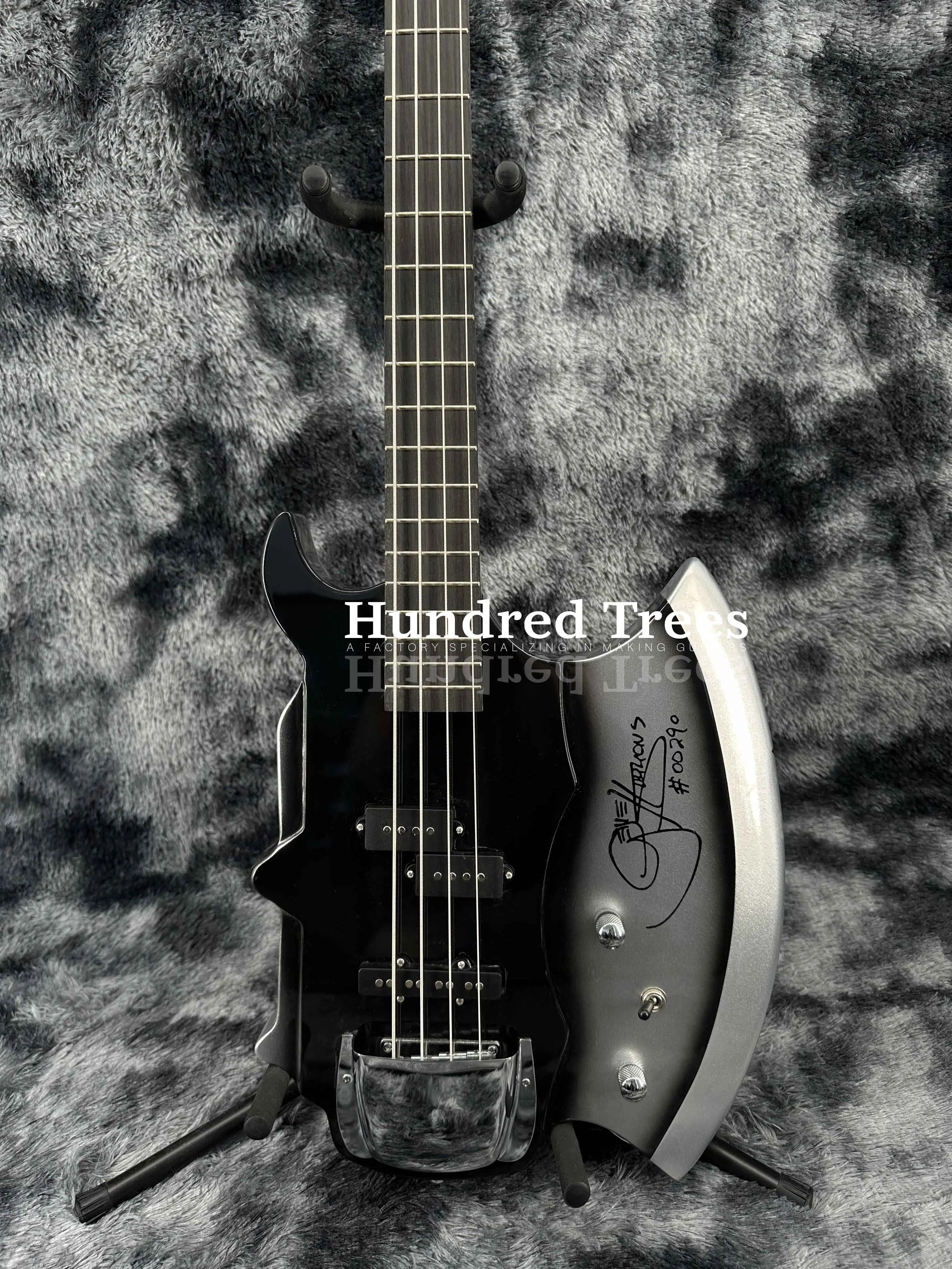 4 String GS-Axe 2 Gene Simmons KISS Bass Guitar Reverse Silverburst AXE Bass free shipping