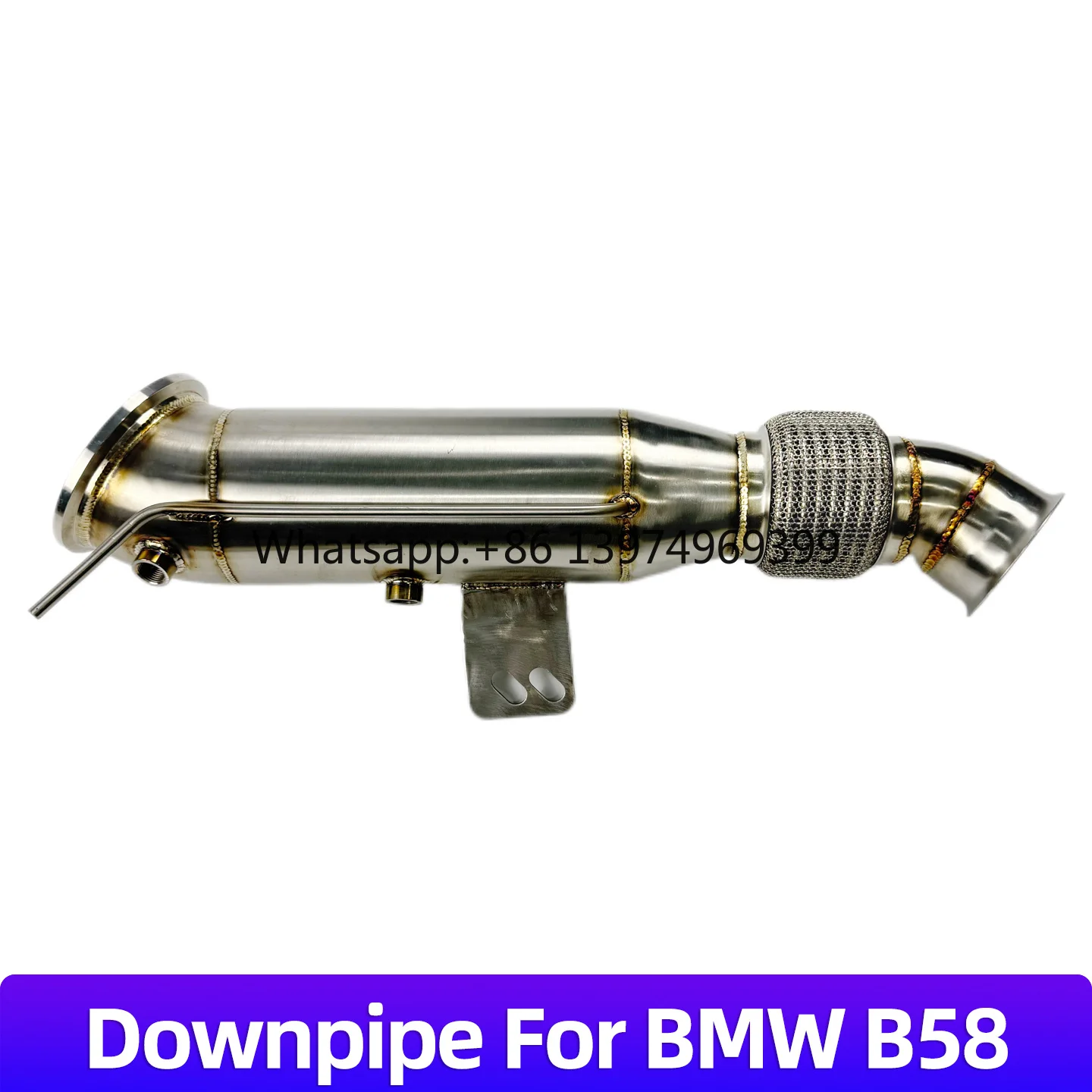 DEX Downpipe for B58/B30A Engine F20/F30/G30 OBF 2016-2019 3.0T 304 Stainless Steel Heat Shield Performance Exhaust Down Pipe
