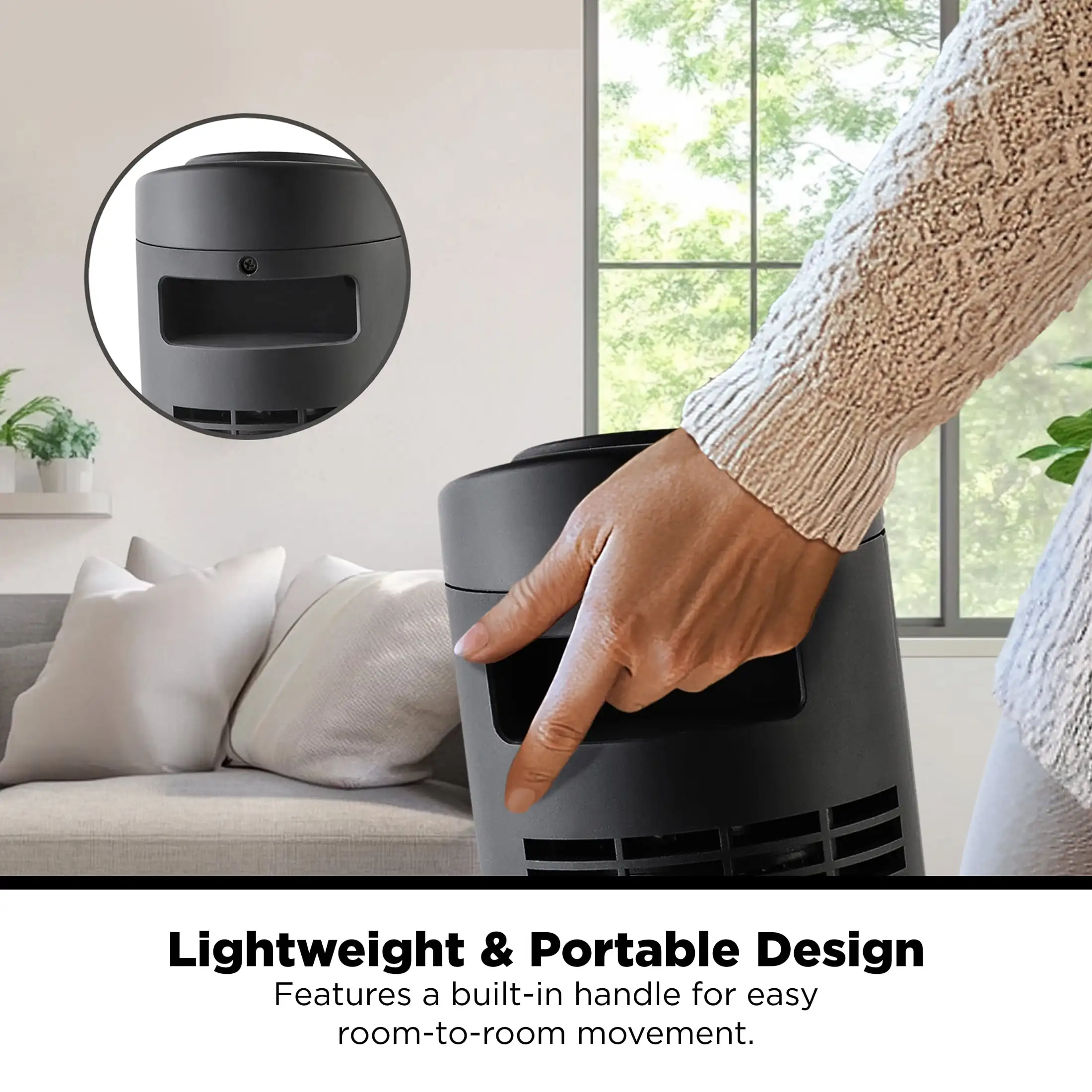 مروحة برجية متأرجحة بطول 28 بوصة و3 سرعات، جديدة، سوداء، MSWMT24MB