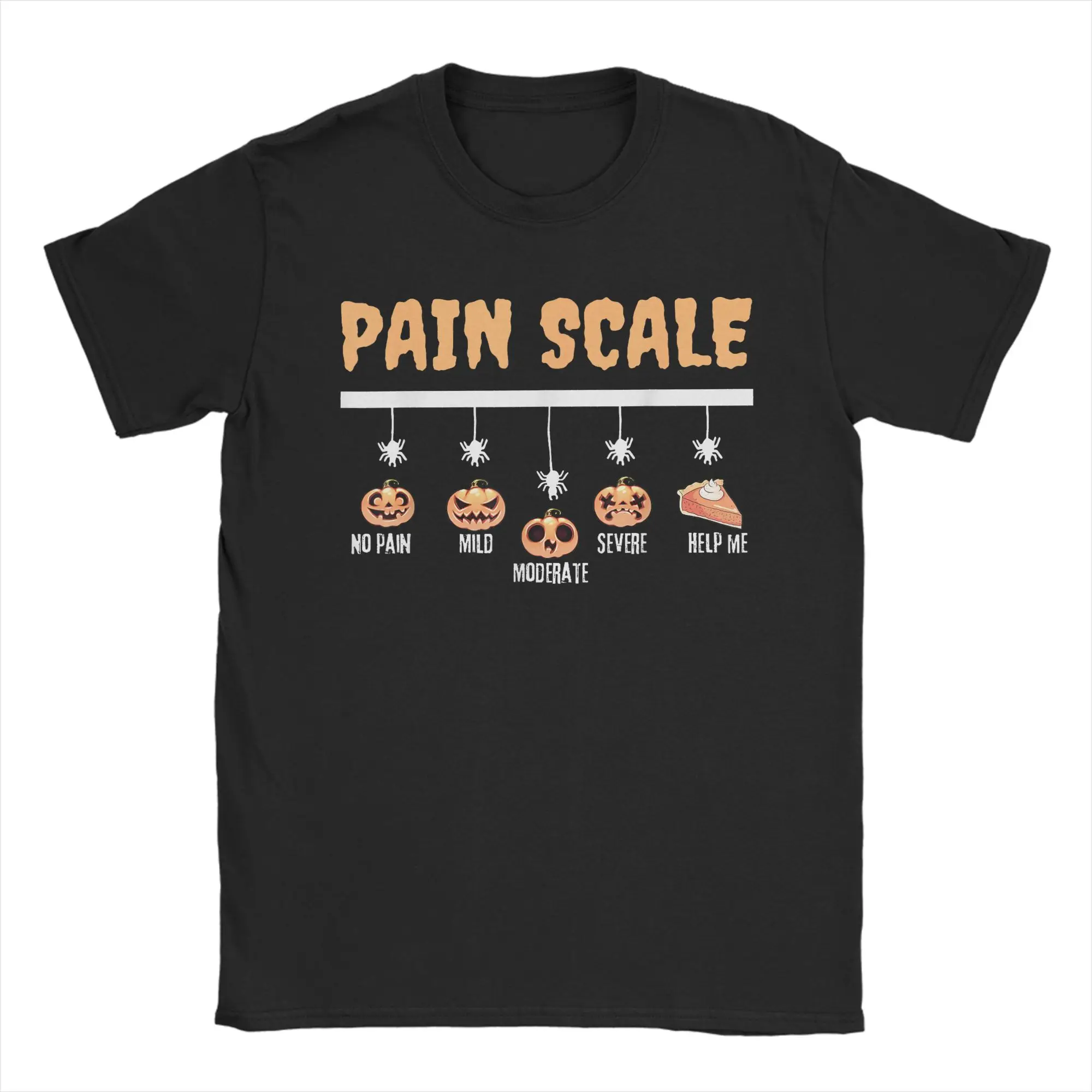 

Spooky Pumpkin Pain Scale Trauma Nurse Triage Halloween Fall Men's T Shirts Tee Shirt Short Sleeve T-Shirts Pure Cotton Clothing