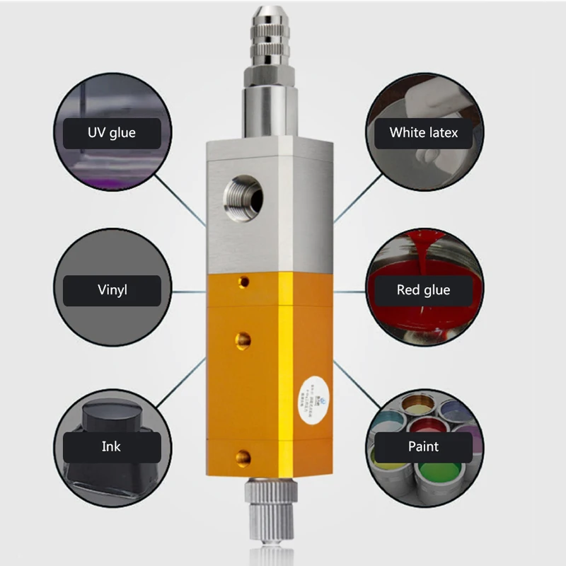 Válvula dispensadora de precisión neumática, válvula dispensadora UV, silicona antigoteo, succión trasera, pegamento de Resina de silicona epoxi