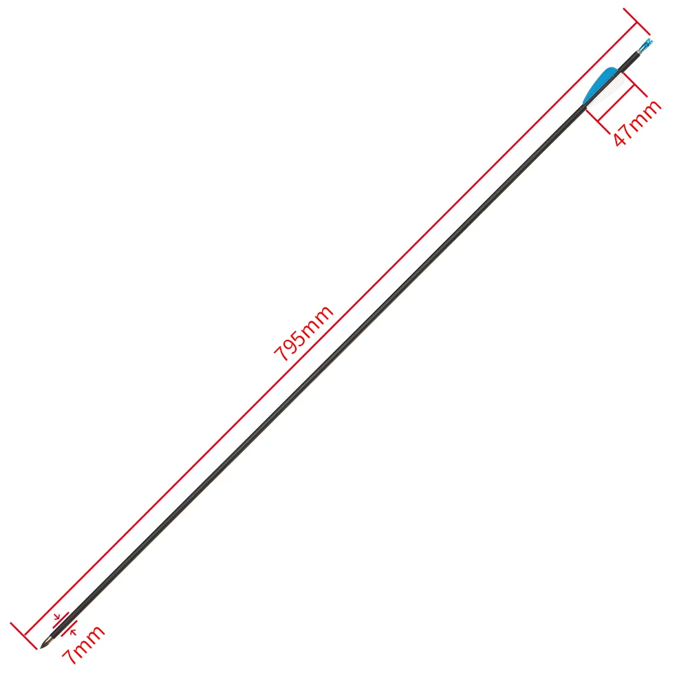 Flèche de tir à l\'arc en carbone avec encoche à tête large en ligne, rotative pour arc classique à poulies, chasse, ciblage, colonne vertébrale de