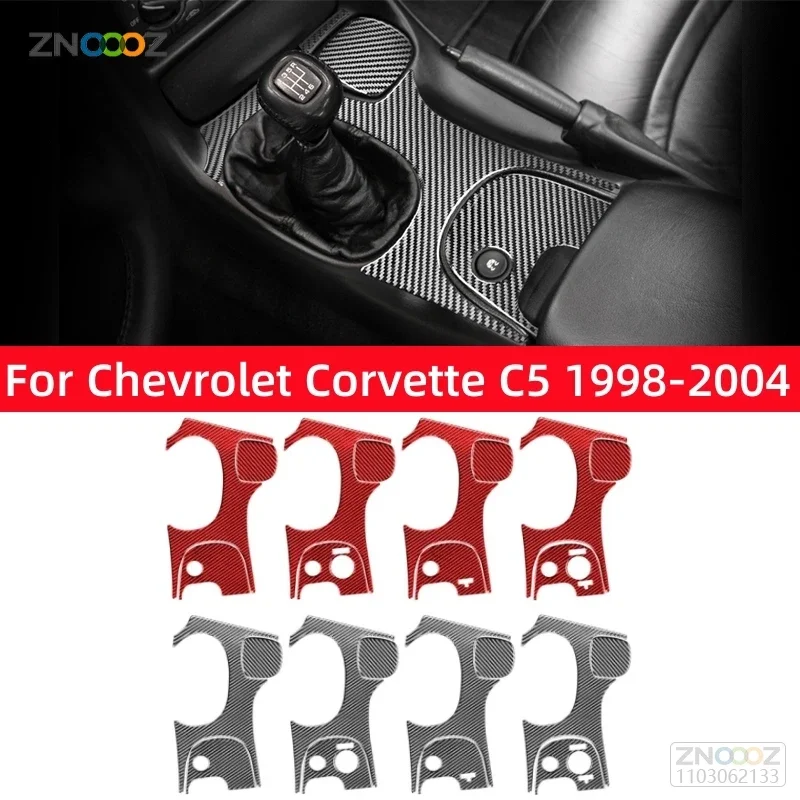 For Chevrolet Corvette C5 1998-2004 Accessories Carbon Fiber Interior Car Central Control Gear Shift Panel Trim Cover Stickers