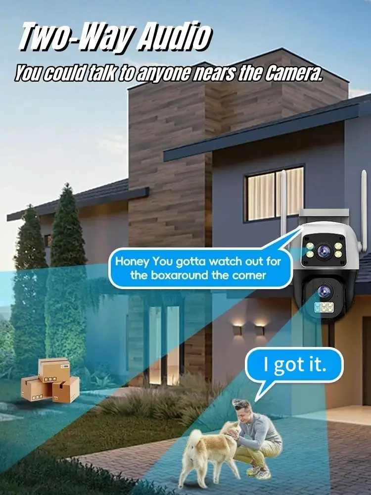 2PACK 4G Camera Dual Lens Dual Screen Wireless 4G Sim Card Outdoor Surveillance Human Detect Security Protection PTZ IP Cameras