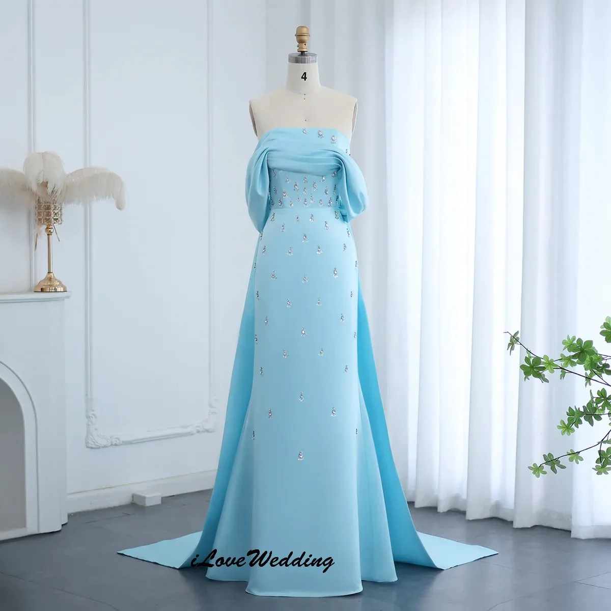 

Customized Off The Shoulder Prom Dresses 2025 Crystal Wedding Women Guest Dress Pleated Formal Gowns Long Evening Dress For Gala
