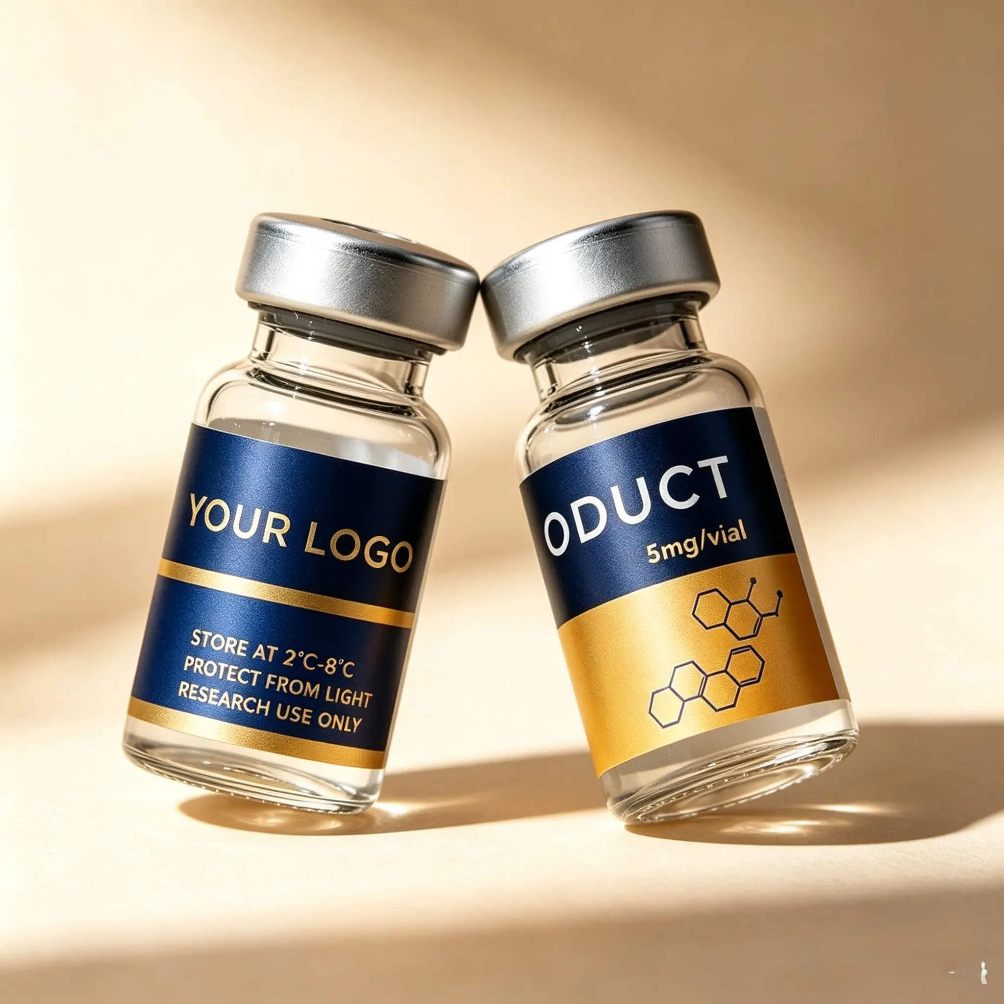 Custom Adhesive Waterproof Vinyl Labels,3ml 10ml 20ml Vial Stickers with Matching Paper Boxes