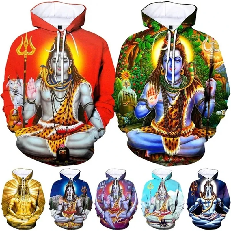 Lord Shiva 3D Printed Men Women Hooded High Quality Fashion Shiva Graphic Hoodies Casual Streetwear Pullover Trendy Unisex Tops